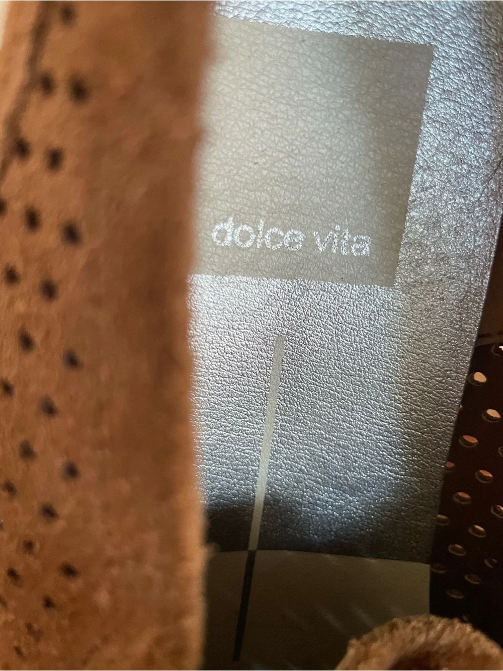 Dolce Vita Tan Suede Platform Slip-On Loafers with Amber Chain